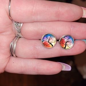 Adorable set of tree of life earrings